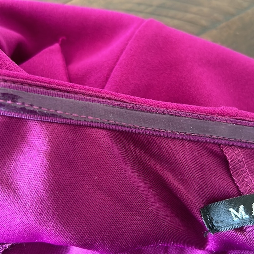 NWT Marina One Shoulder Fuchsia Bow Dress Size 14 - Picture 10 of 12